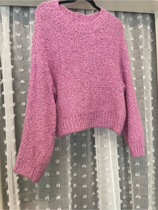 Sweaters - 🩷Women's Bubblegum Pink Crewneck Textured Knit Sweater